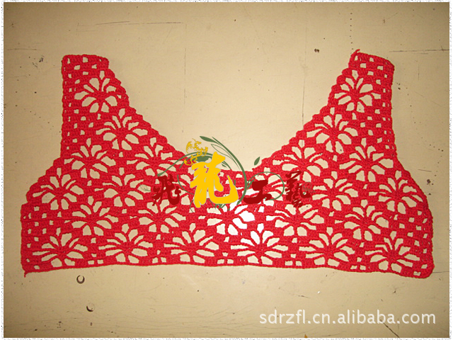 供应手钩领花，衣领，棉线花边。L-35