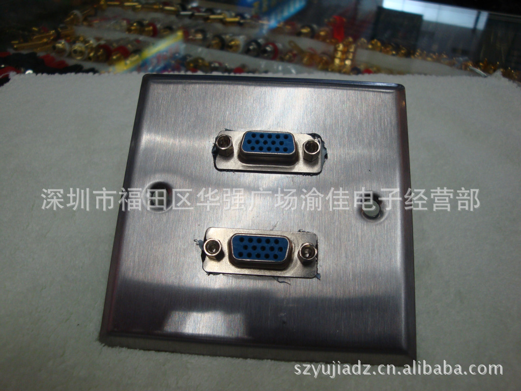 86型 VGA插座不锈钢面板 KTV  VGA15P抗拉面板
