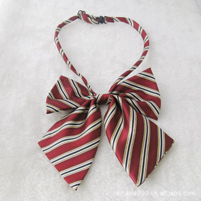 時尚條紋蝴蝶領結領花 女士職業領結 酒店舞台領花 職業領花 衣領