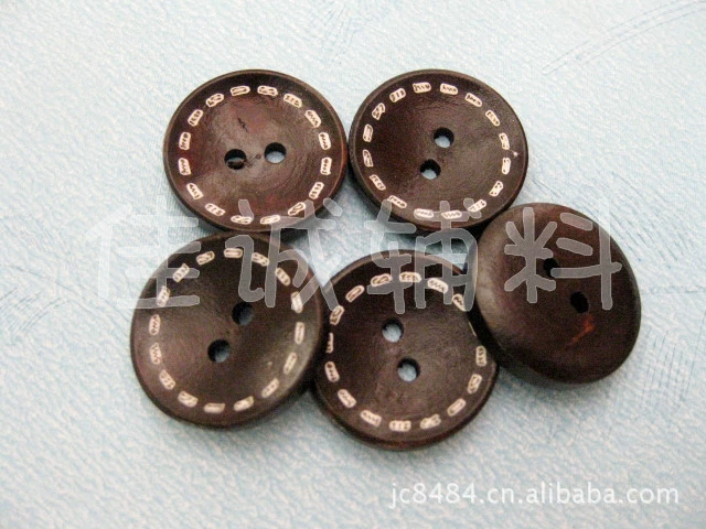 Laser virtual side wood button brown DIY buttons button 1.5/2/2.5/3/3.5cm