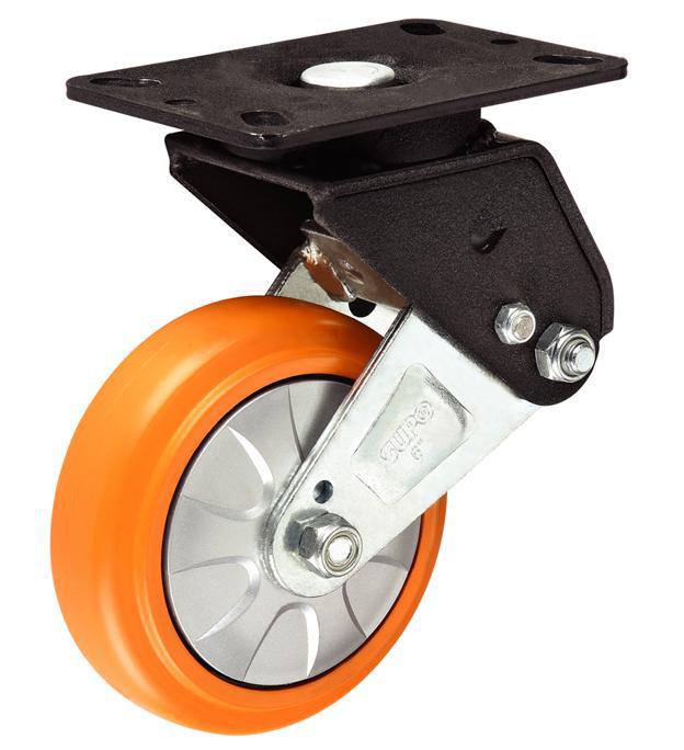 向荣脚轮5寸6寸8寸弹簧轮 聚氨酯PU轮 设备轮子