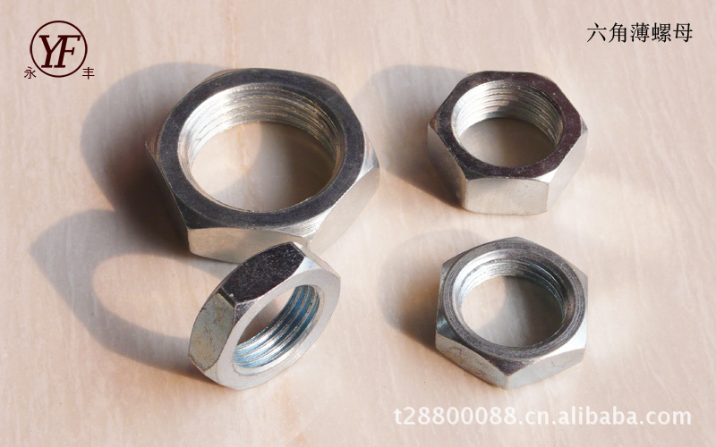 厂家直供 六角薄螺母M16*1.5 对边22mm，厚度6mm，GB53细牙