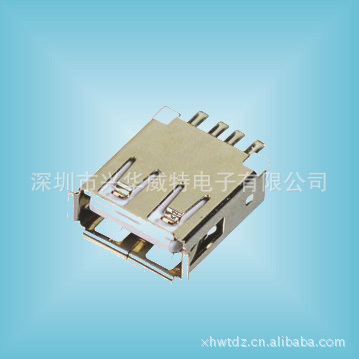 USB接口 电脑usb 2.0母座连接器 USB电脑插口接口 180度直脚