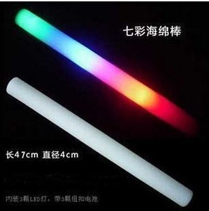 Wholesale supply of colorful sponge sticks, glitter sticks, glow sticks, single color foam sponge sticks, festival supplies