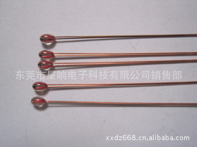 NTC 50K,3950 单端玻璃封装热敏电阻 食品设备温度计上用热敏电阻