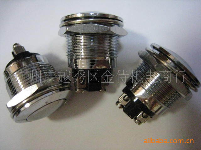 金属按钮开关 PBS-28B CS342A 金属铜19MM