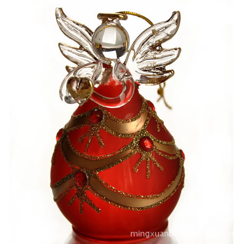 Púrpura plata sinuoso bendición de seda Ángel novela creativa decoración del hogar artesanía vidrio