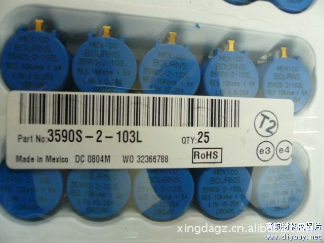 多圈绕线电位器 BOURNS 3590S 电位器 102 103 502 1K 2K 5K10K