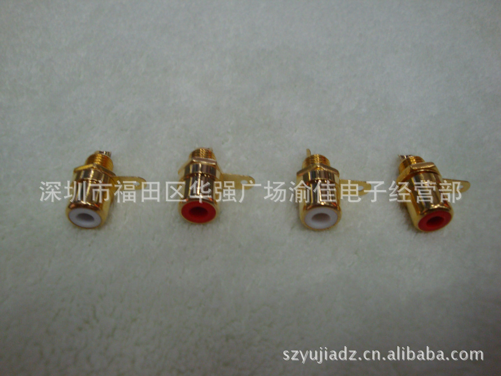 台湾产纯铜镀金RCA插座 小莲花插座AV母座 音视频RCA母座