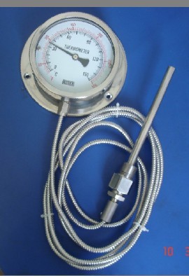 数显式带金属软管双金属温度计带金属金属软管双金属指针式温度计