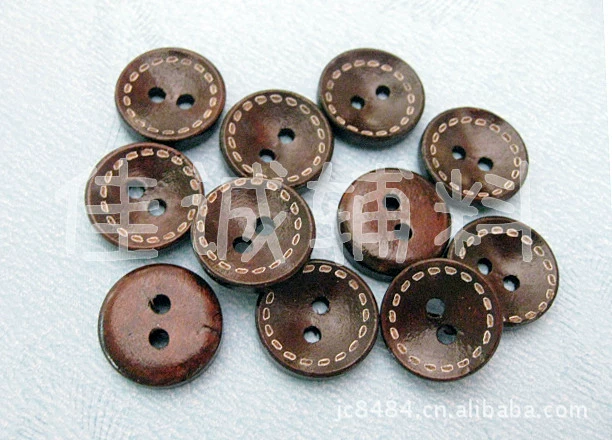 Laser virtual side wood button brown DIY buttons button 1.5/2/2.5/3/3.5cm