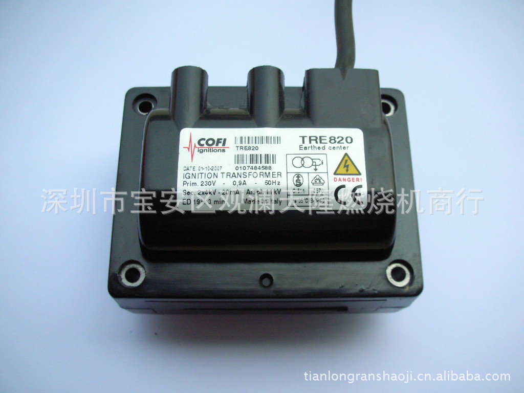 销售意大利COFI科飞牌TRE820 2X4KV 19%燃烧机点火变压器(高压包)