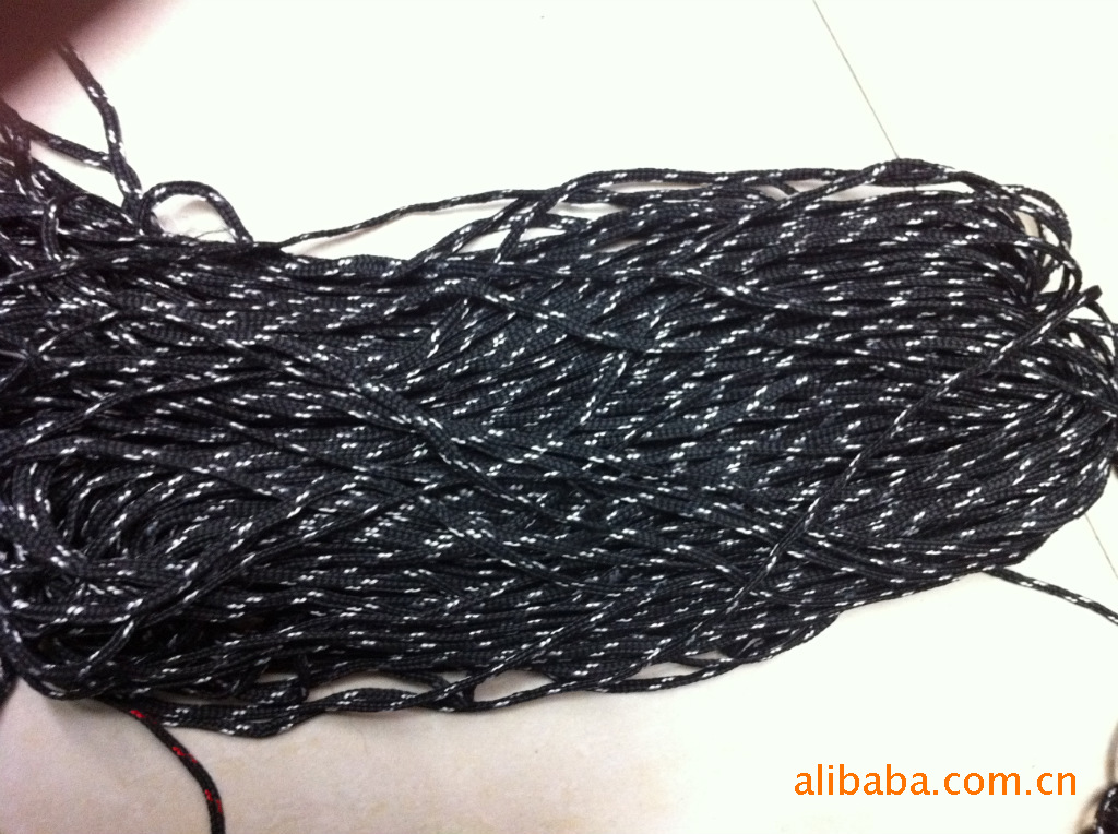 平纹八股斑点花纹八股绳带扁丙纶线带黑色带白点花绳子编织花绳子