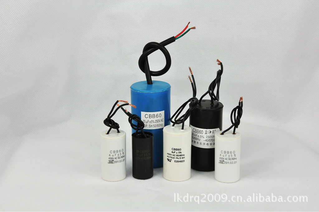 CBB60 CBB65电容器，用于洗衣机，水泵，冰箱,灯具，空调