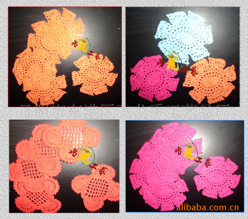 供应手钩花，针织胸花。手工棉线花朵。手勾小花加工H-21