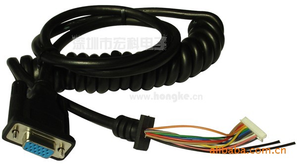 厂家直销VGA线 显示器线 弹工线 弹簧线 信号线 DB头线 数据线