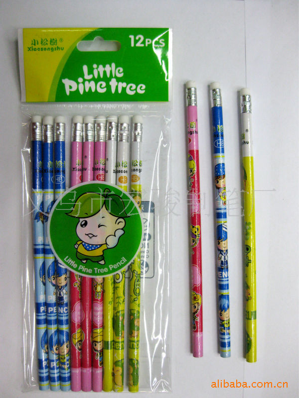 We supply high-quality coated pencils of our own brand, the Little Pine Tree series. Customized erasers are available for export and are environmentally friendly without cores detail image 5