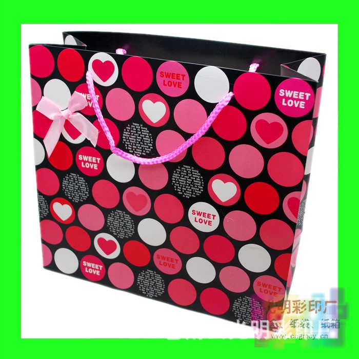 彩色白卡纸袋 牛皮纸袋手提铜板纸袋包装袋广告促销袋可定 制