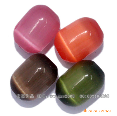 批发DIY饰品配件 猫眼石打孔散珠 多颜色多尺寸|ms