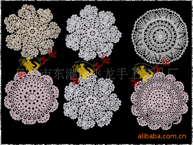 厂家加工定做时尚新款 手钩钩编杯垫．盘垫。餐垫，