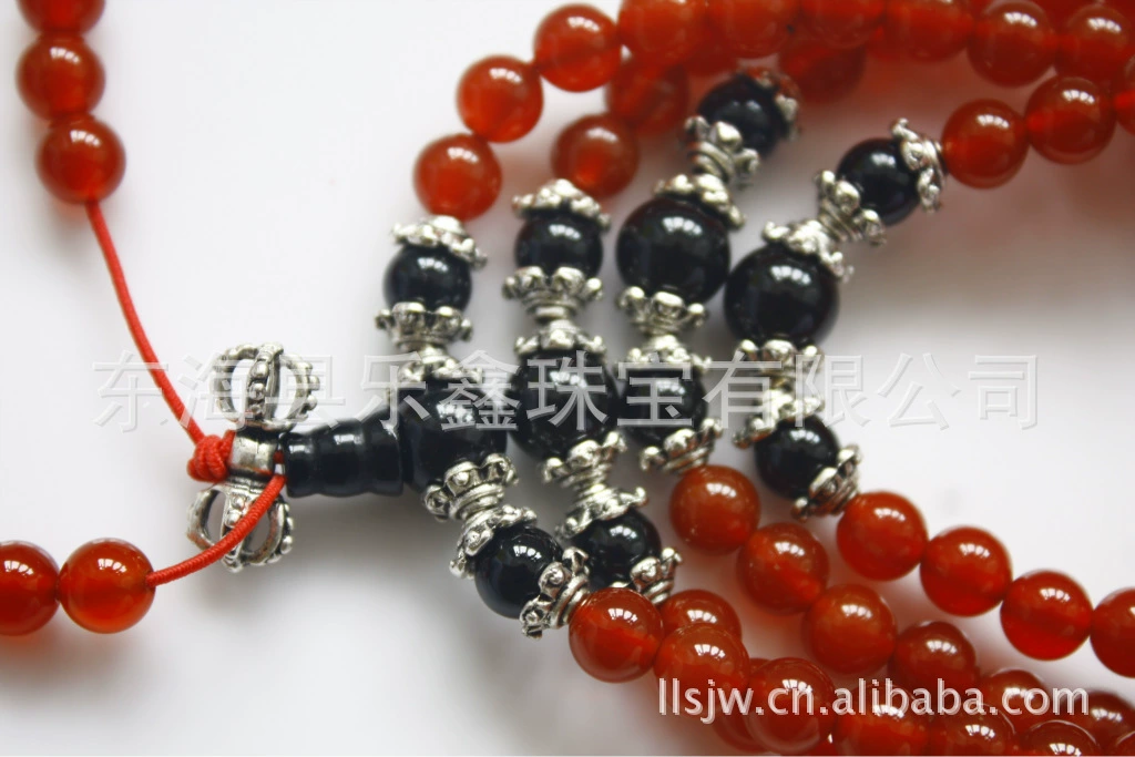 Органический оникс-Rosary с круглыми бусинами орех, оптовая продажа, 108 бусин, 6 мм