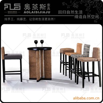 Rattan furniture Rattan sofa bar Café club Restaurant leisure time Tables and chairs hotel Restaurant Rattan chairs bar Wicker chair