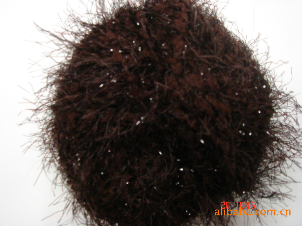 毛线 毛线批发 亮片松树纱 加半边绒合股 特种花式纱线