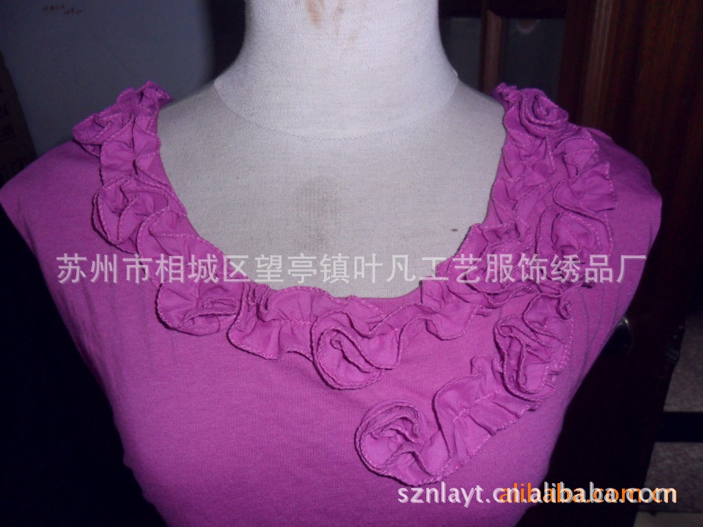 供应各种盘带绣 盘花加 工 苏州叶凡工艺 欢迎来料加 工