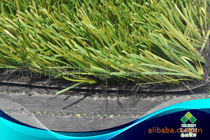 人工草皮_格林人造草坪足球场双色单丝网丝草