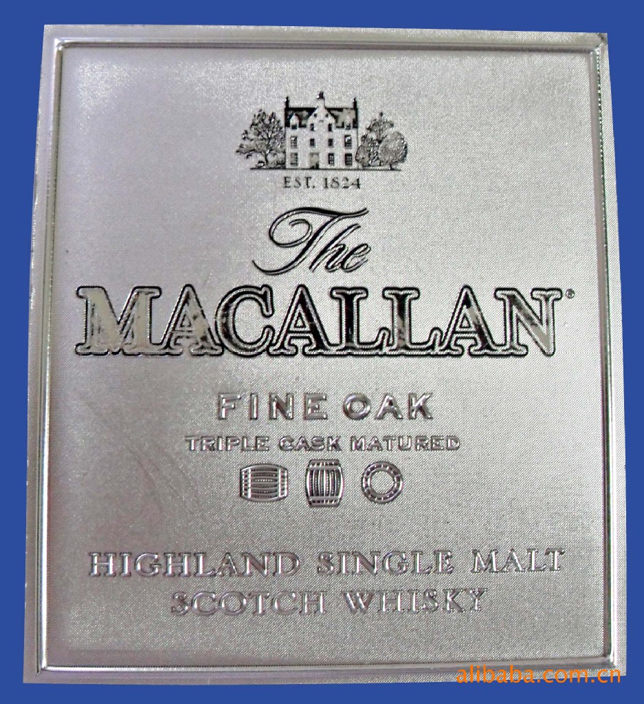 浮雕凹凸折光压纹银箔工艺葡萄酒标磨砂沙工艺酒标贴皱纹发炮工艺