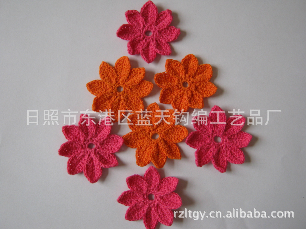 勾花、手勾花、手工勾花、毛线勾花、