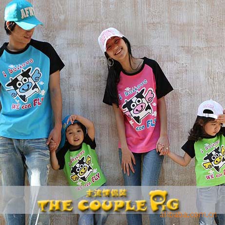 the couple pig亲子装 情侣装批发 亲子装批发  一件代发夏97