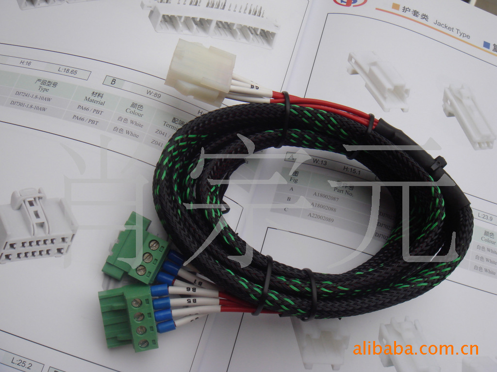 5.08间距插拔式接线端子连接线 5.08接线端子线  5.08接线端子