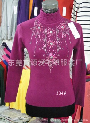 女式毛衣_烫钻穿珠毛衣 高档女式毛衣 四平织