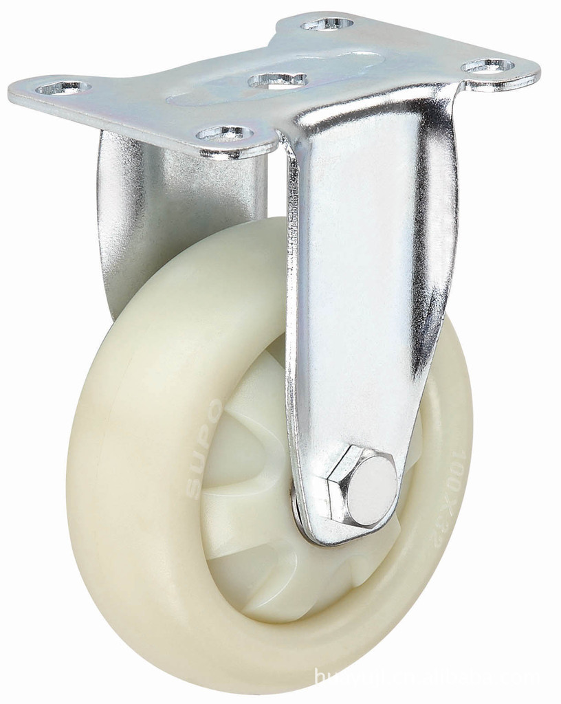 双轴承白色PP脚轮定向万向脚轮 东莞脚轮