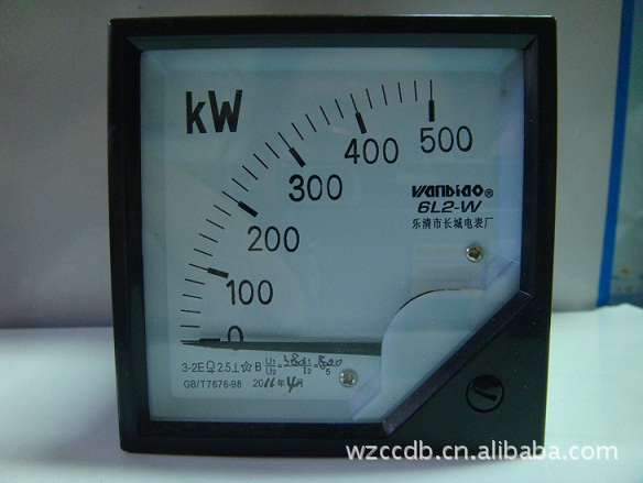 乐清市长城电表厂 6L2 500KW 800/5 380V 三相有功功率测量仪表
