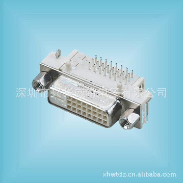 电脑视频显卡DVI接口JACK 24+1母座90度弯脚焊板工厂直销