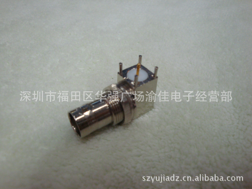 纯铜BNC母弯脚插座 PCB板式BNC母座