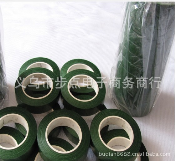 厂家供应绿色胶带 DIY藤条花环绿胶布 园艺花艺纸胶带