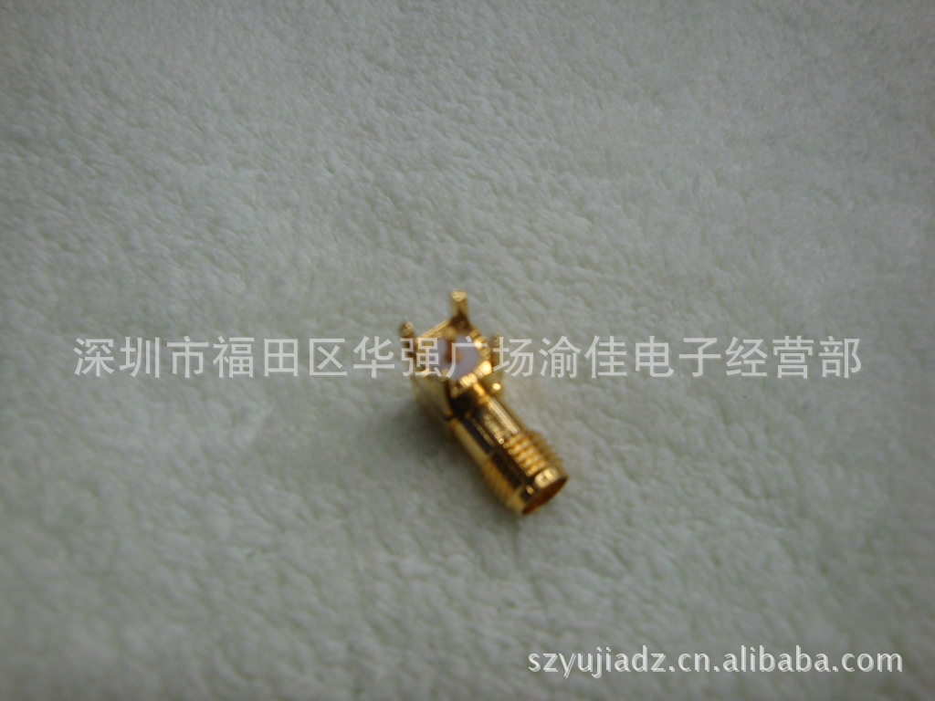 镀金SMA母头弯脚 PCB板式SMA插头 高频天线接头