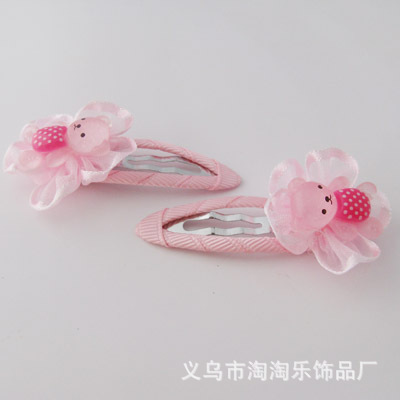 Korean Edition children Hairpin Cartoon Bear Wafer baby Card issuance children BB Clip jewelry Korean Edition Mixed headgear