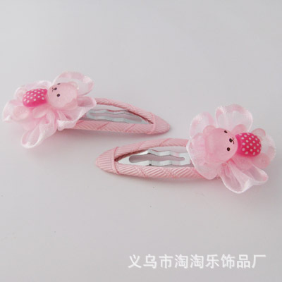 Korean Edition children Hairpin Cartoon Bear Wafer baby Card issuance children BB Clip jewelry Korean Edition Mixed headgear