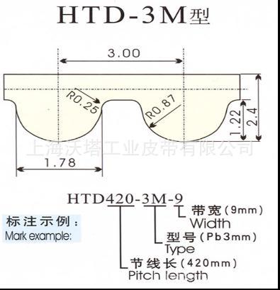 供应橡胶同步带HTD-3M/工业皮带