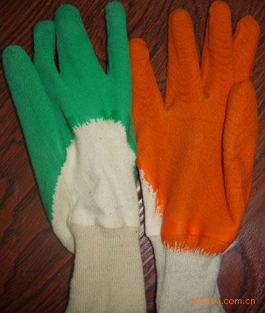 Protección del trabajo de protección de inmersión guantes resistentes a altas temperaturas suministro de franela arruga semi-inmersión guantes resistentes a altas temperaturas