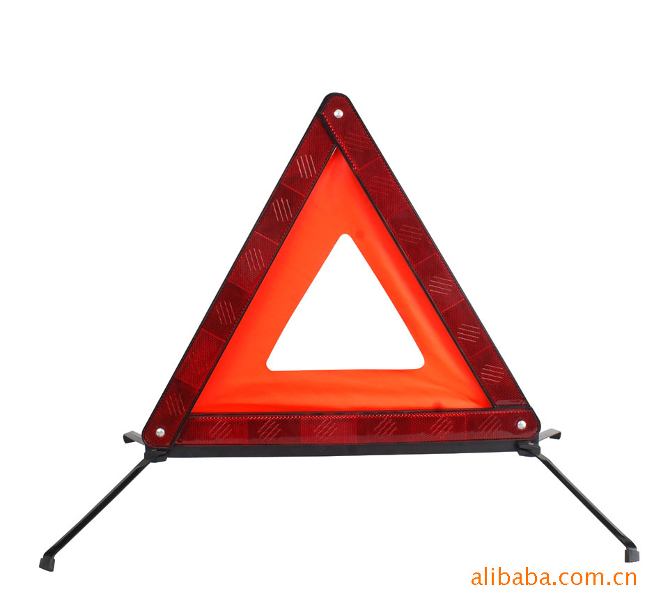 Reflective triangle police rack at night work duty triangle siren…