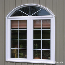 PVC圆弧带格条门窗， UPVC塑钢门窗，欢迎新老客户选购