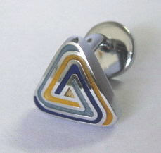 麻花欧美展销会男女通用独立包装机芯几何型电镀丁字圆脚袖扣