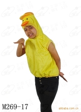 小額批發無袖小黃鴨服裝小丑鴨表演服 兒童表演服動物服