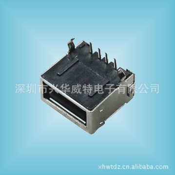 USB接口 电脑usb 母座连接器 USB电脑插口接口 弯角90度