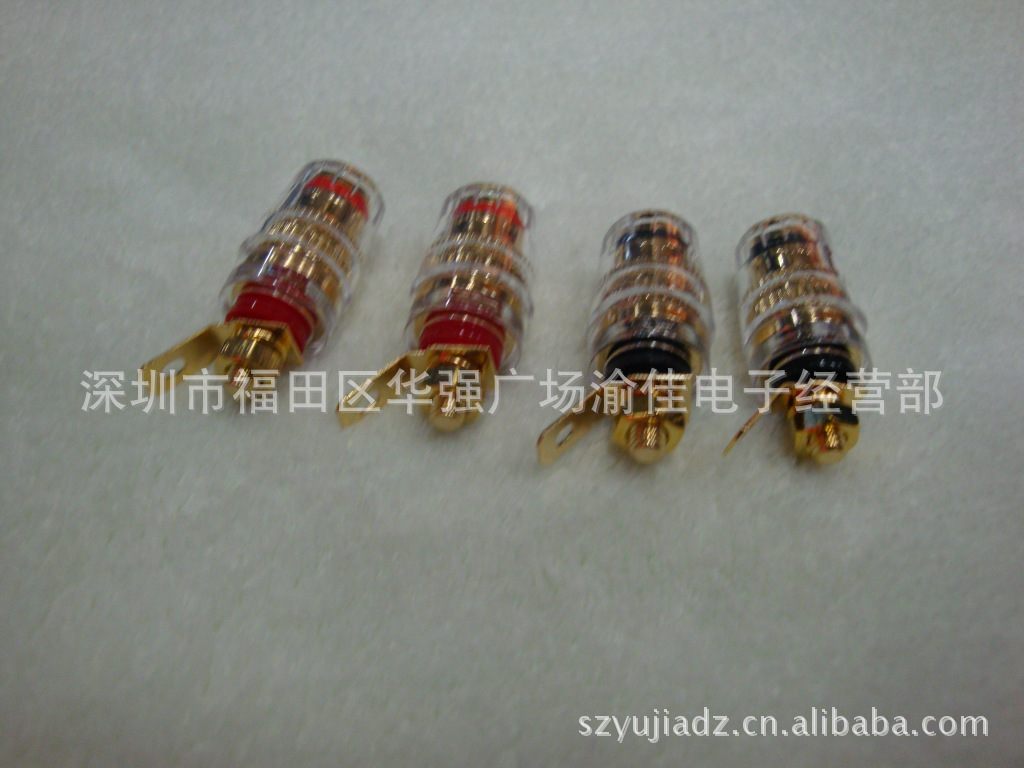 中号水晶接线柱 纯铜镀金 音箱功放 香蕉插座